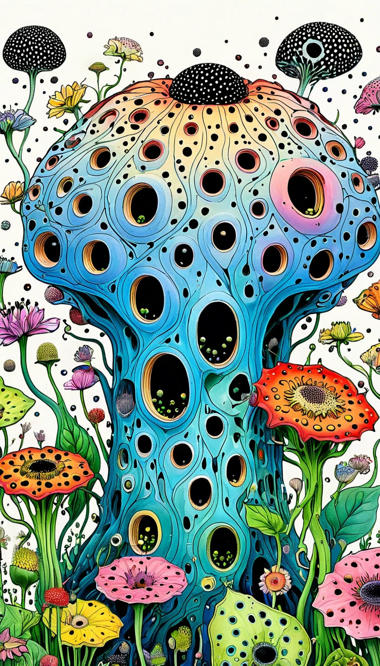 "Dick Ellescas Artist Style" Simple,Minimalism:1.9。illustration、coloring book、自闭症illustration,,creativity,Trypophobia