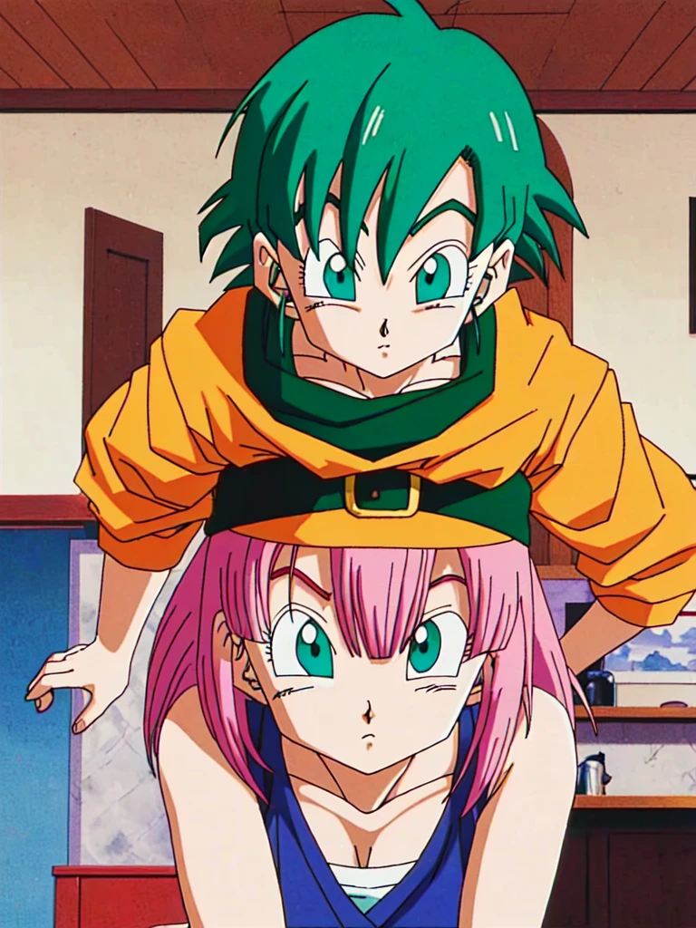 ((Highest quality)), ((masterpiece)), (detailed), ((Akira Toriyama))、One girl, Pink short hair、Blue-green eyes