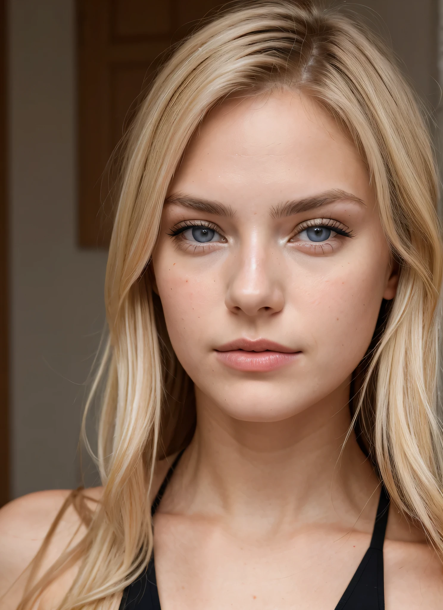 Fille de 23 ans blonde francaise avec les lévres volumineuses, visage assez fin