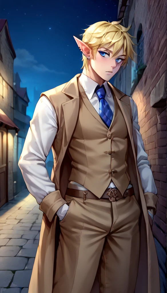 (zPDXL2), score_9_up, BREAK
1man, (half-elf(:1.2), (tall), pale skin, Thin, skinny), (blonde hair, short hair), (piercing gaze, blue eyes, a thin face, ear piercing), (brown trench coat, (suit, vest, pants)), medieval fantasy city alleyway, night scene, BREAK
AissistXLv2, unaestheticXL_bp5, SimplePositiveXLv2, zPDXL2 PonyXLV6_Scores