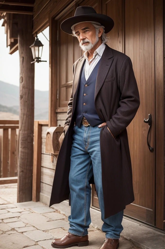 Strong middle age zero empathy gaucho with clothes