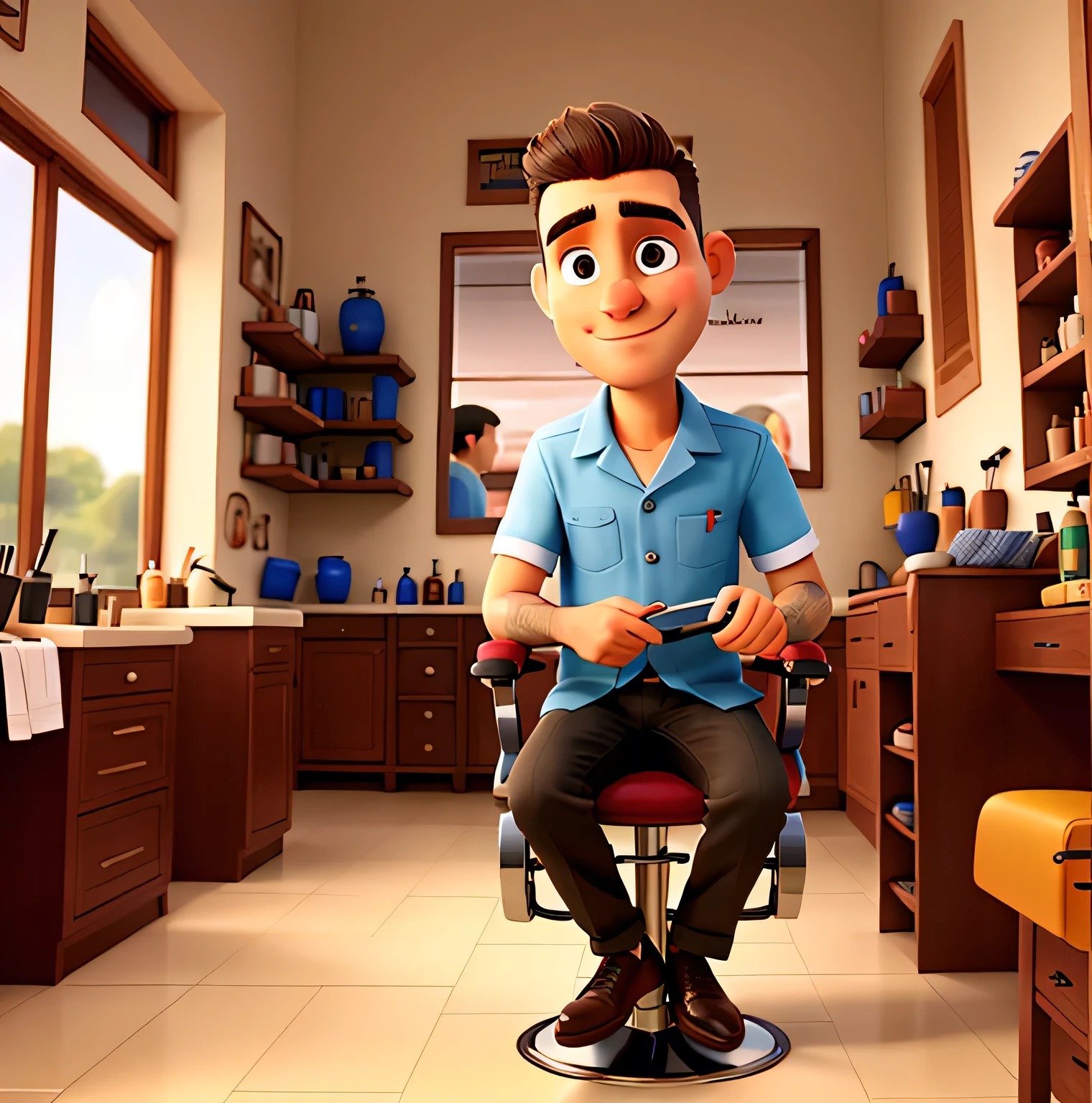 MAN IN THE BARBER SHOP