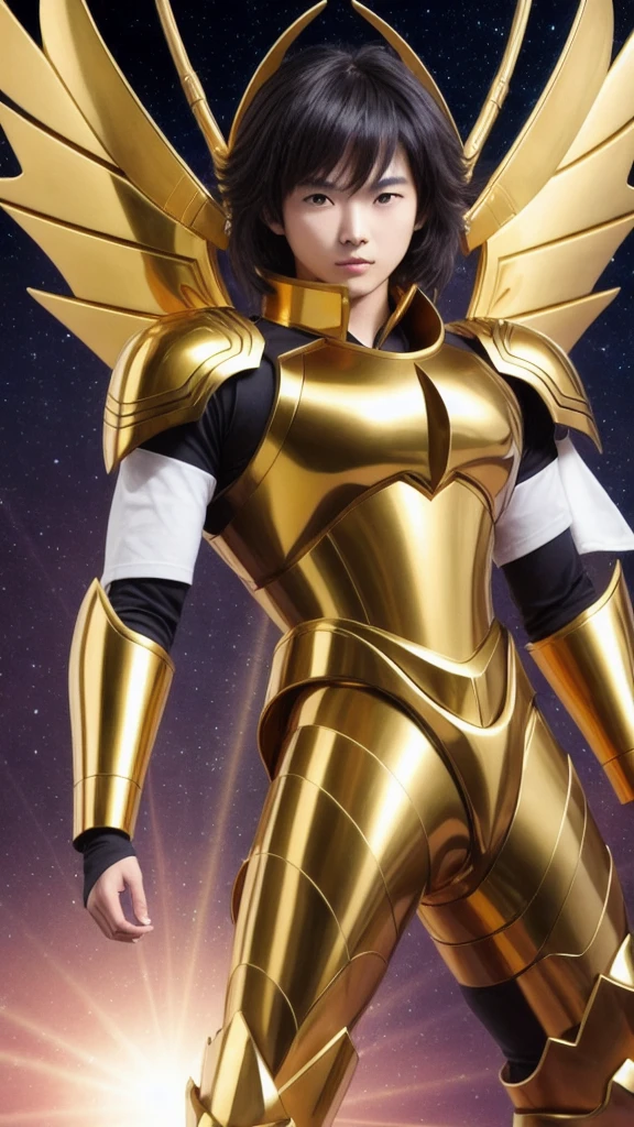 Highest quality 16k ,male角色,Wearing gold armor,like animated saint seiya,
Japanese anime style,Ophiuchus Saint,holding Athena in hand,male,20 years old,Snake-like eyes