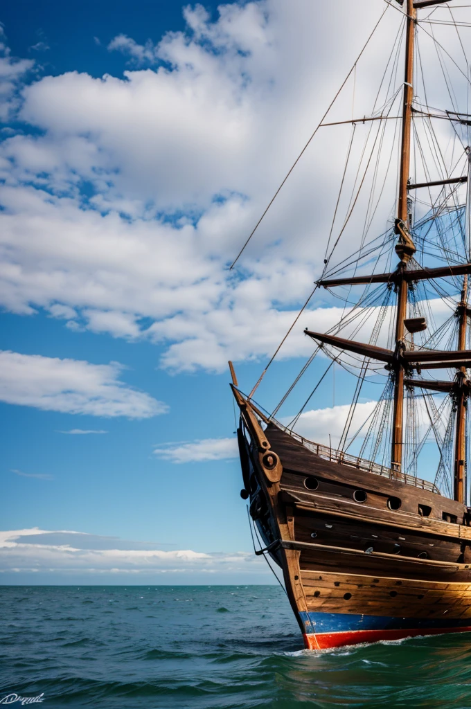 Large old wooden ship