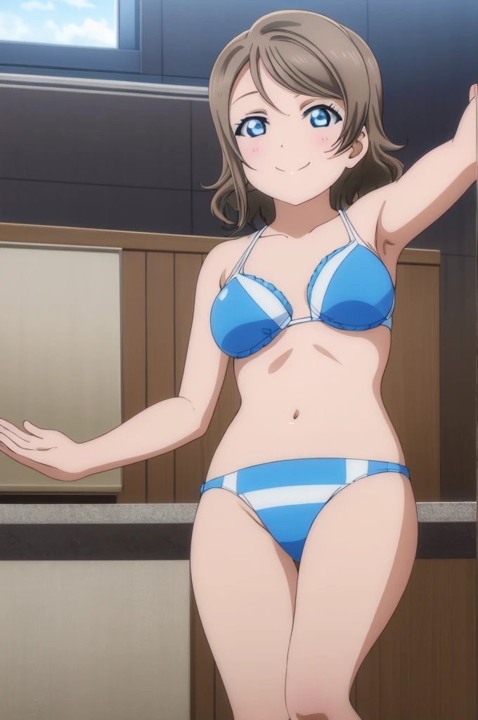 (((pixel-perfect, detail-perfect))), solo, 1girl, you watanabe, eyes azzur, smile, bikini, hot sauna, armpit, big filesize, ultra High Qality