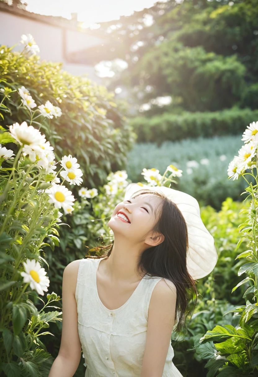 Heaven, Heaven, Light, Light彩, happiness, A bright smile, 闪Light, Flowers, Garden, Light环, cloud  