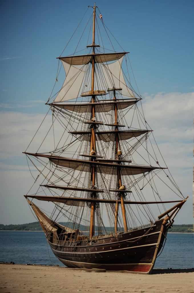 An old wooden ship, medium size