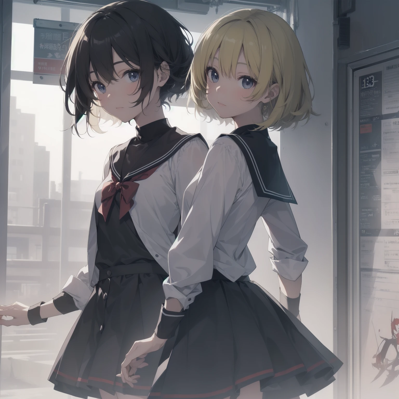 (((masterpiece))), (((highest quality))), Very detailed, Very detailed, Detailed Background, 非常にDetailed Background, Sharp details, Very detailed face, Perfect lighting, Two girls kissing with tongue and saliva, lily, Not、shy, in love, blush, The Girl on the Right, The Girl on the Left, , Side view, at school, Are standing, , Aggressive kissing, passionate BREAK
shinomiya kaguya, Red eyes, Black Hair, Hair Ribbon BREAK Hayasaka Ai, blue eyes, blonde, Blue Scrunchie, Side Ponytail
