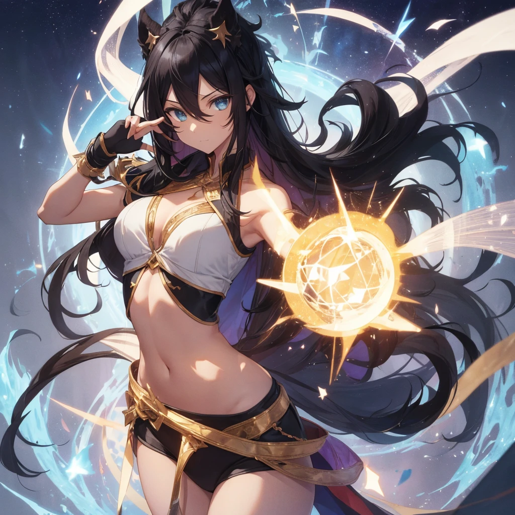 Kizi, Become an immortal, Magic user, 4K, ralist, with black hair, good ilumination, whole body,(pele ultra realista)