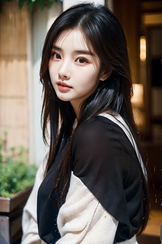 There is a woman with long hair wearing a black shirt, Best Face, Korean woman, Heonhwa Choi, sakimichan, Chen Xintong, Seon Yun-ju, Lee, Ji - Eun, Lee, Ji - Eun, Ye Wenfei, Jaeyeon Nam, jimin park, Jinyoung Shin, Chiho, Yun Ling, common ratio