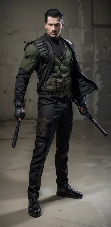 Frank Castle, ((30 years old)), ((stark, perfect, well-defined body)), ((Or punisher)), ((quadrinhos da marvel)), ((with ballistic operational military tactical modular vest black, skull printed on chest)), ((ACU MILITARY UNIFORM black WITH KNEES)), ((Black Microfiber Half Finger Military Tactical Paintball Gloves)), ((puppy tag)), ((Red Dragon Motocross Knee Pad)), (( Military Boots in Leather and Canvas Cordura Extra Light Military Tactical Bmbrasil Black)), ((Coldre de cintura martistrylo PRO Belica)), audacious, Bblack hair, shorth hair, ((on a black Kawasaki ninja bike)), cinematic lighting, Hyper-Realism, Multiview, Nikon, Multiview, artistry, texturized skin, high resolution, 8K