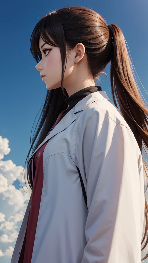 Create an anime character from your own in anime style in front perspective side profile up and down