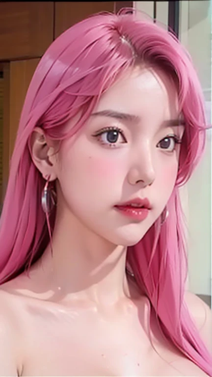 (1 girl:1.3), open shot, Alone, full body masterpiece, Ultra realistic, 16K, Dreamy atmosphere, r3b3cc4 young, Sensual (Erotic), 1 girl (cute young) alone, delicate (seductive) female face, silky realistic hair, hair fringe, looking at viewer, (hentai) Sakuragi Otome (otome dori), goth makeup, pale-pink and red hair (gradient colors) , simple unfocused background, bedroom background, jewelry, earrings, necklace, young beauty, portrait, hoop earrings, realistic, soft lighting, slender hot body , photorealistic, detailed clear eyes, extremely erotic, delicate feminine, muscular female body, large natural breasts, belly hot, narrow waist, proportionally big hips, thick legs, beautiful, nude (porn), different sensual positions, raw, analog, sharp focus, 8K, high definition, dslr, high quality, Fujifilm XT3, Film grain, award winning, highly detailed skin artwork, realistic skin details, visible pores, clear focus, volumetric fog, 8k hd, dslr, high quality, Film grain, light skin, photographic realism , lomography