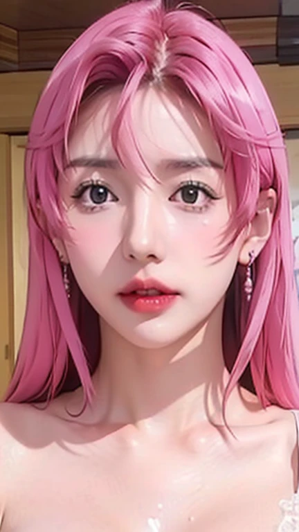 (1 girl:1.3), open shot, Alone, full body masterpiece, Ultra realistic, 16K, Dreamy atmosphere, r3b3cc4 young, Sensual (Erotic), 1 girl (cute young) alone, delicate (seductive) female face, silky realistic hair, hair fringe, looking at viewer, (hentai) Sakuragi Otome (otome dori), goth makeup, pale-pink and red hair (gradient colors) , simple unfocused background, bedroom background, jewelry, earrings, necklace, young beauty, portrait, hoop earrings, realistic, soft lighting, slender hot body , photorealistic, detailed clear eyes, extremely erotic, delicate feminine, muscular female body, large natural breasts, belly hot, narrow waist, proportionally big hips, thick legs, beautiful, nude (porn), different sensual positions, raw, analog, sharp focus, 8K, high definition, dslr, high quality, Fujifilm XT3, Film grain, award winning, highly detailed skin artwork, realistic skin details, visible pores, clear focus, volumetric fog, 8k hd, dslr, high quality, Film grain, light skin, photographic realism , lomography 