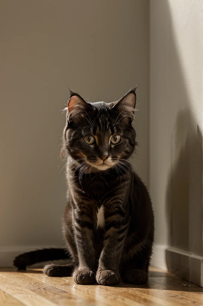 Cartoon sad cat
