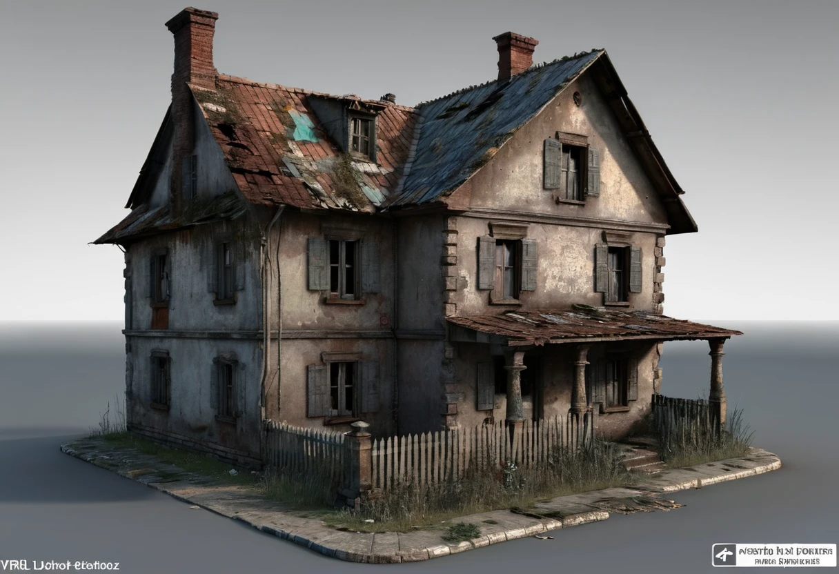 Old country house with very poor appearance. The house has only two rooms and is in poor condition. Are aspects and very miserable and it looks very old. [City House] [Poor] [Miserable] [Old] [Small] [3D model]