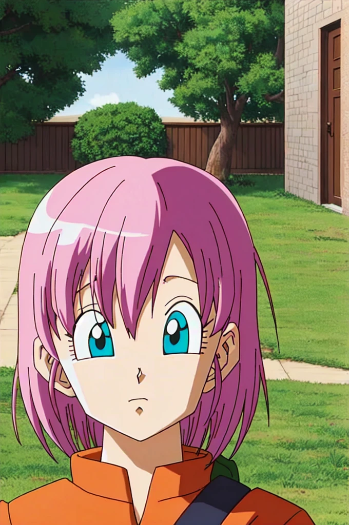 ((Highest quality)), ((masterpiece)), (detailed), ((toriyama akira))、One Girl, Pink Short Hair、Turquoise eyes