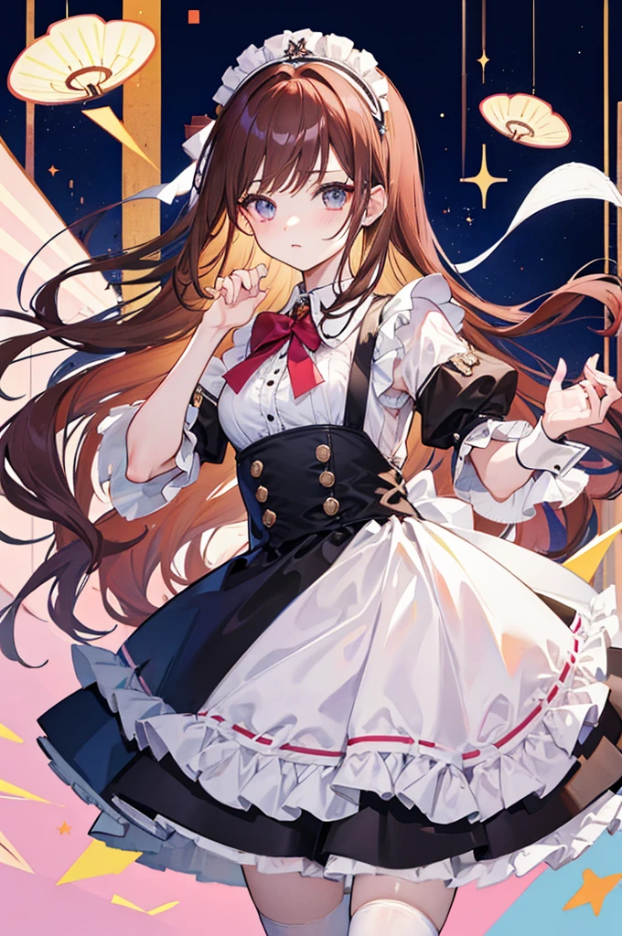 Ladies Men,Maid clothes,Dreamy,Chestnut Hair,Long Hair,Drooping eyes,maid Cafe