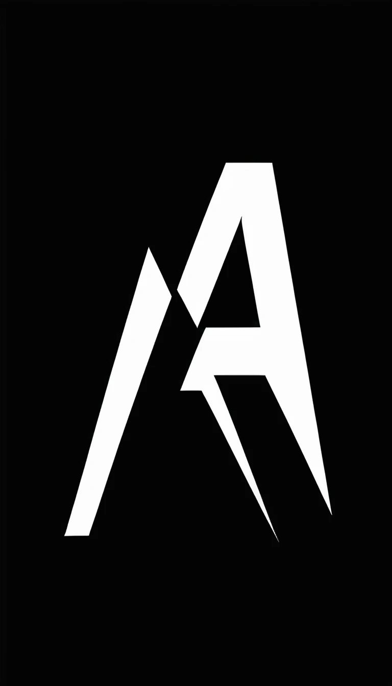 Basic logo of letter A, geometric, black and withe, abstract, modern, like a vector, minimalistc