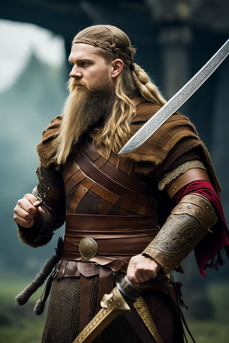 one-armed warrior with a Viking sword