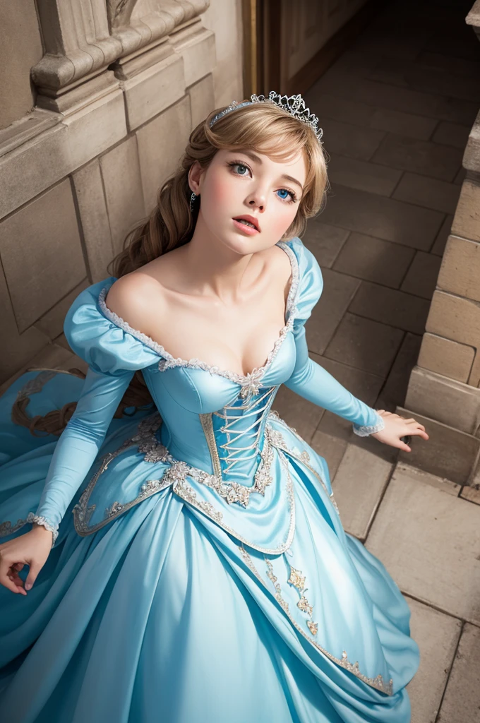 View of Cinderella looking up