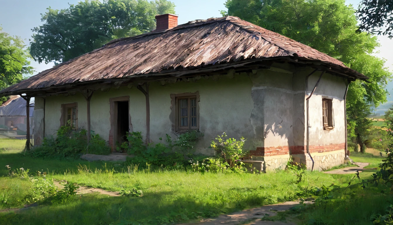 An old house in the village, inhabited by an old grandmother