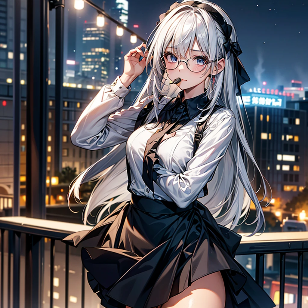 woman,14 years old,,city,night,(((White tight mini skirt bodysuit))),(Wet with sweat),Laughing with your mouth open((See-through))Glasses,((Beautiful long ponytail)),((Girl&#39;s body type)),blush、Surprised face,(((Tentacles wrap around the body)))(((Violated by tentacles)))(((Tentacles wrap around the body)))(((Tentacles wrap around the body)))(Looking Back)((Octopus tentacles))