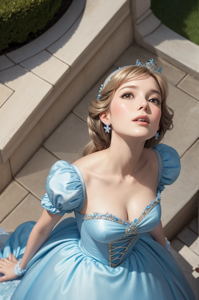 View of Cinderella looking up from above 