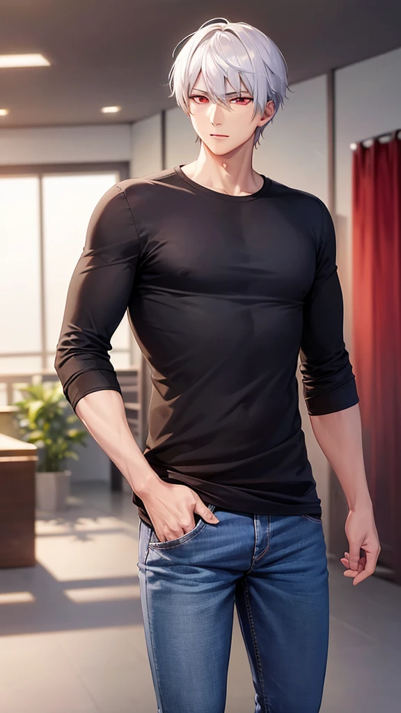 hot male, short black hair, shorts tight jeans and tights, masc