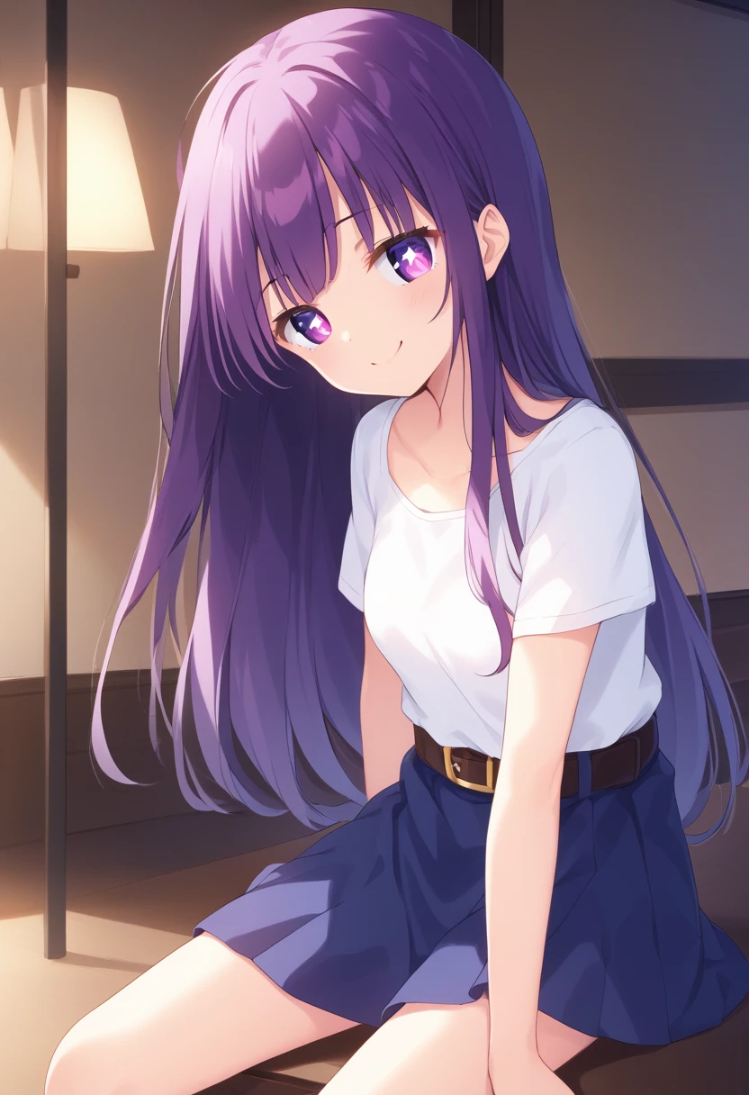 aihoshino, ai hoshino, long hair, bangs, (purple eyes:1.1), purple hair, (symbol-shaped pupils:1.5), smile, 
BREAK cewe-sma, white shirt, blue skirt , belt, class room, armpits, spread legs, pussy, uncensored,
BREAK indoors, armpits
BREAK looking at viewer
BREAK (masterpiece:1.2), best quality, high resolution, unity 8k wallpaper, (illustration:0.8), (beautiful detailed eyes:1.6), extremely detailed face, perfect lighting, extremely detailed CG, (perfect hands, perfect anatomy),