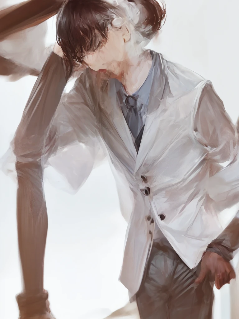 Short haired man wearing a suit