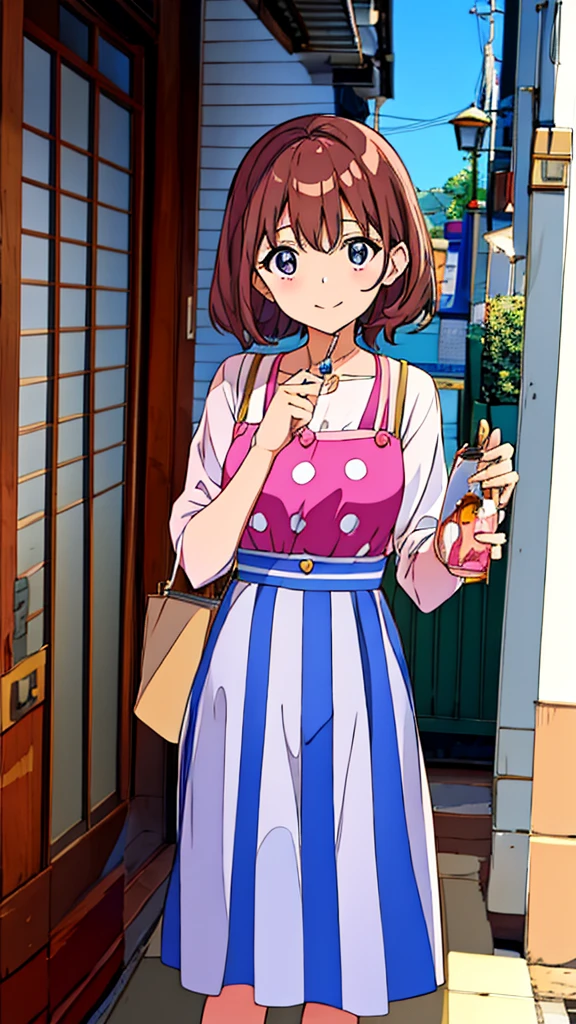 Cute Showa Charm 20th Generation woman anime The background is a cafe