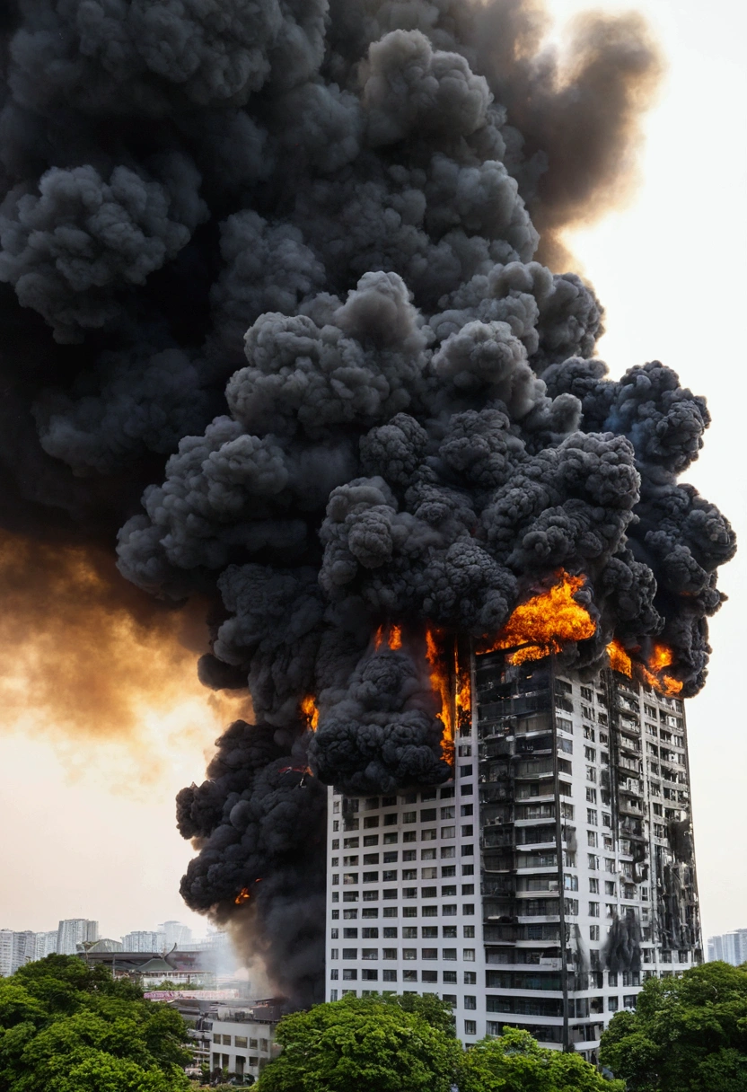 Smoke billows from a building, huge explode, large explode, 巨大explode, explode and smoke, fire smoke and explode, 炸弹explode, explode背景, Black smoke covered the area, [explode and fire], explode and fire, explode, huge explode everywhere, 火灾和explode, Fire, Thick black smoke billows, 大explode