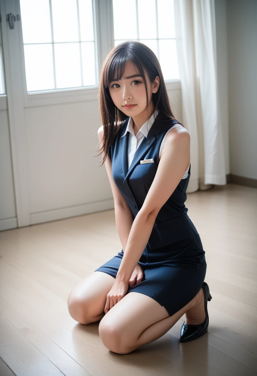 8k, raw photo, best quality, masterpiece, realistic, photo realistic, clear, professional lighting, beautiful face, best quality,ultra high res, realistic japanese beautiful, Super detailed, 1girl,full body, sleeveless