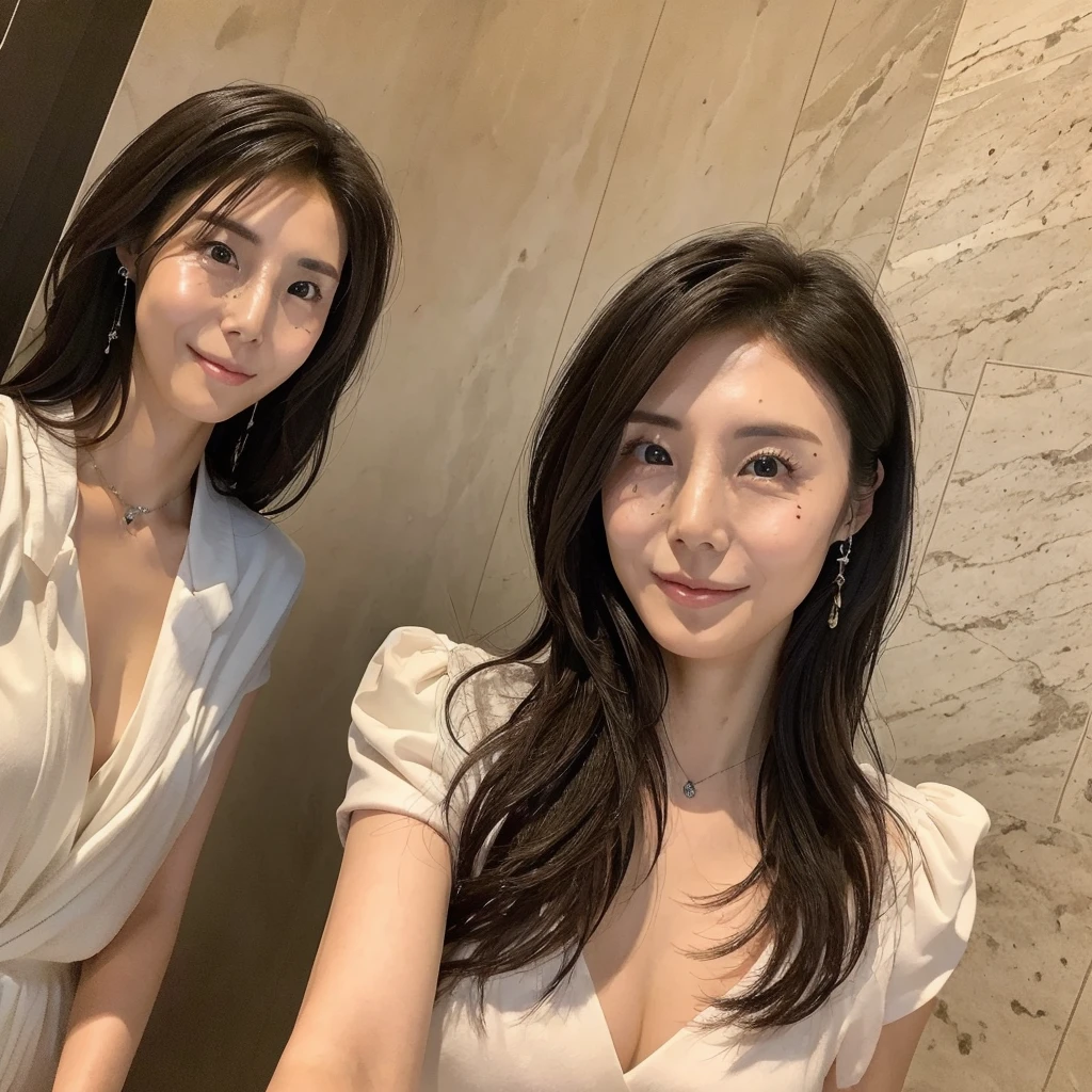 ((Best Masterpiece)), ((top quality)), ((real)), ((8k)), 1 Girl, bath towel,Winding on the body、 Japanese, 24 years old, Super beautiful, pitiable, model, full body, Slender, model, Super Luxury Hotel, Sony SLR Photography, black Long hair, not look at camera,smiling face, Background Realistic, Marble wall、bus, Washstand, Europe, art, photo,