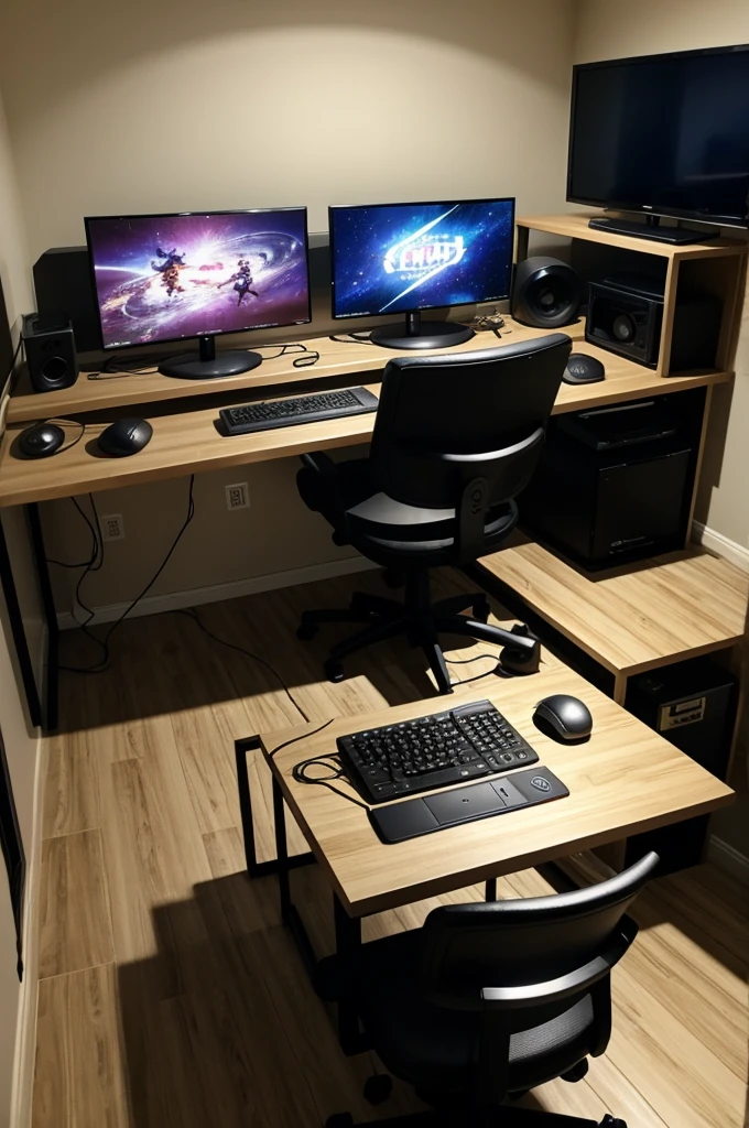 Hiugh gaming setup room 