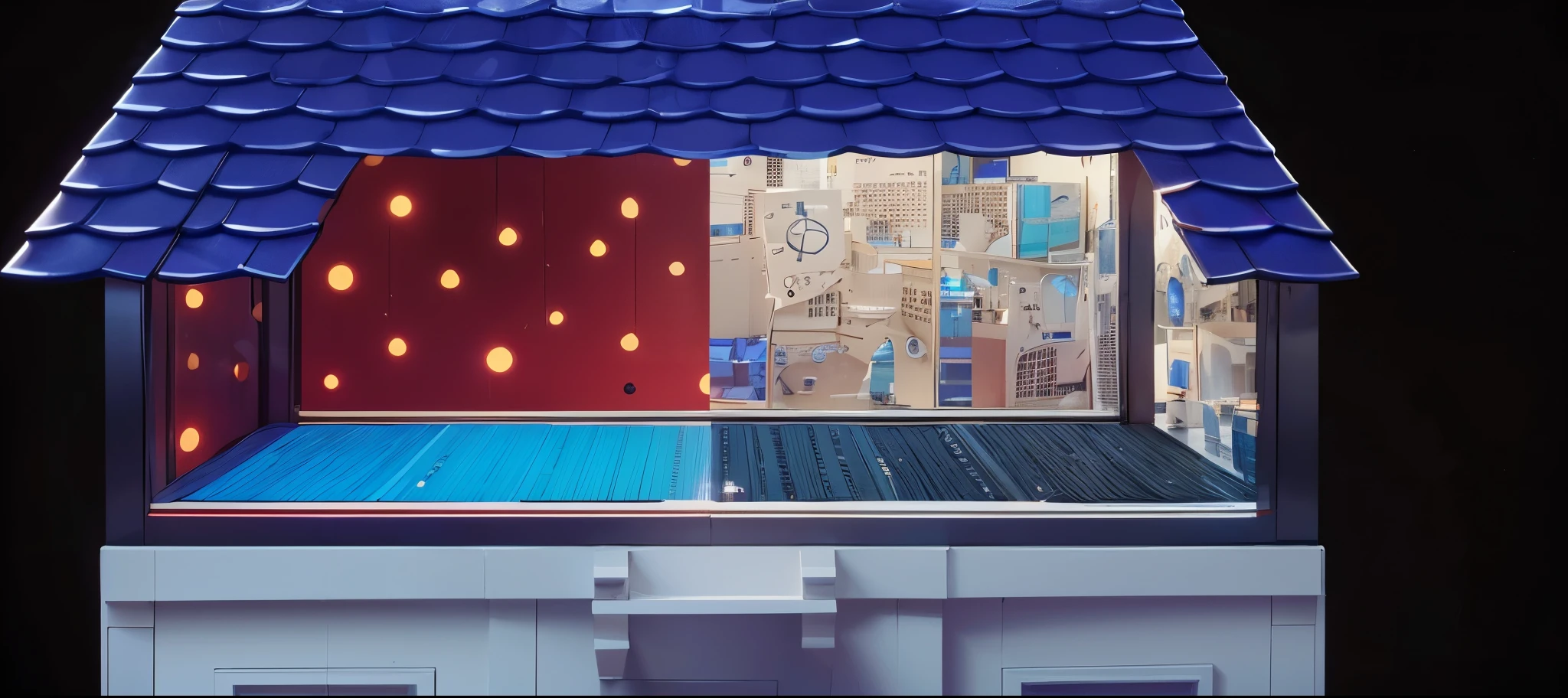 3d render, glossy texture, smooth 3d model, multiple light sources, rim light, sharp post effects render, (glossy plastic texture with multiple big light probe refractions), perfect cgi, smooth silhouette, high intensity refraction, (super glossy material), most beautiful vfx , blue background, plastic refractions, realistic, 4k, high resolution, rim light, photo shoot, commercial photo, profile shot, 4k, rim light, high resolution, 4k, glossy texture, smooth 3d model, multiple light sources, rim light, sharp post effects render, (glossy metallic texture with multiple big light probe refractions), perfect cgi, cgi art created only with gradients, smooth silhouette, high intensity refraction, (super glossy chrome material), most beautiful vfx, blue background, chrome metal refractions, multiple light sources, rim light, sharp post effects render, perfect cgi, digital art, detailed digital art, reflective, best quality, 4k, masterpiece:1.2, ultra-detailed, realistic, vivid colors, dark and moody lighting, The image of the highest quality, ensuring every detail is showcased perfectly. It in 4k resolution, allowing viewers to immerse themselves in the richness of the colors and intricate details. The realistic rendering. under the spotlight, reflecting, high-resolution image, realistic rendering, dark background, and rim light photorealistic The image features three characters standing in front of three houses. The characters are a red-haired mermaid, a purple cat, and an orange dog. They are each holding a yellow maraca