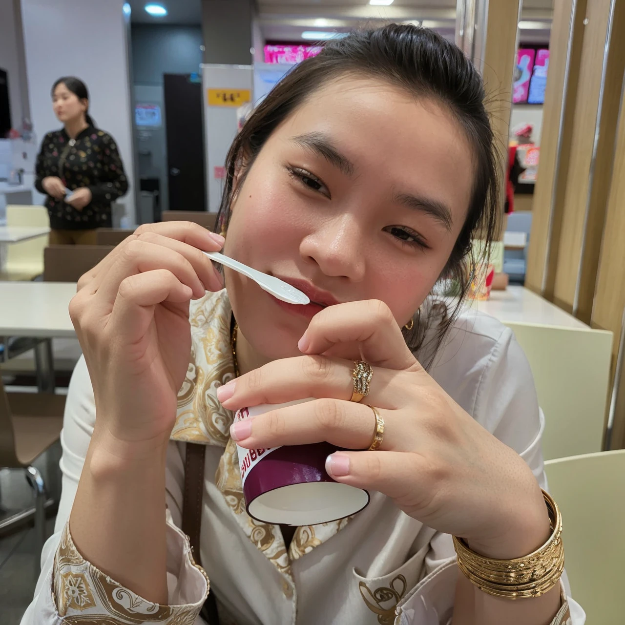 Portrait of Asian black-haired girl. 8k photo quality