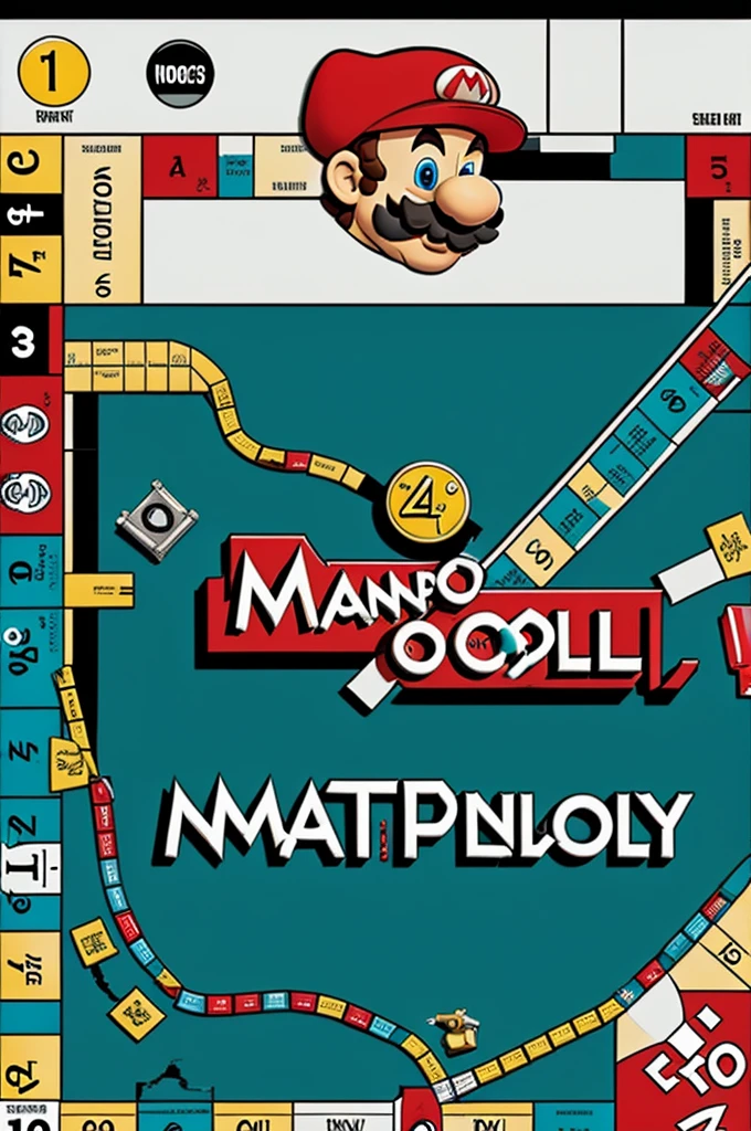 Generate an image of a monopoly board game from Mario Bros. the movie 