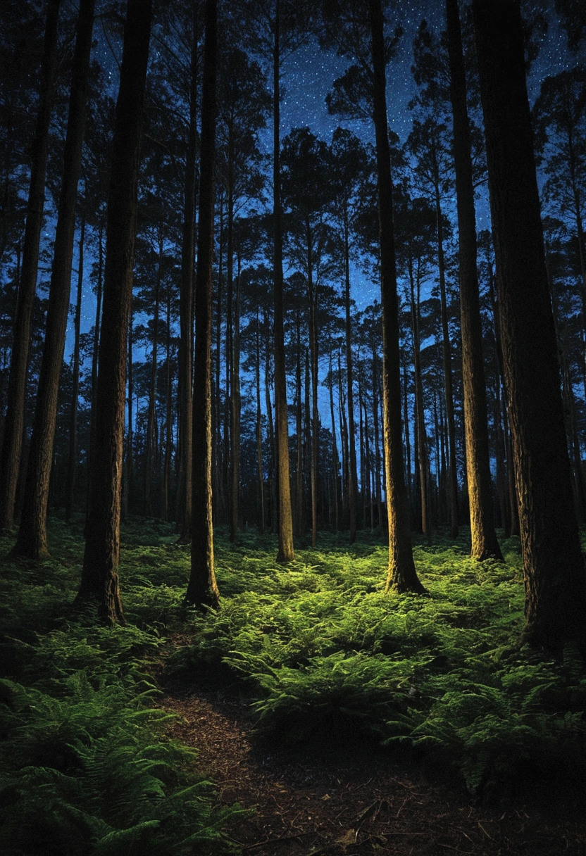 forest at night 