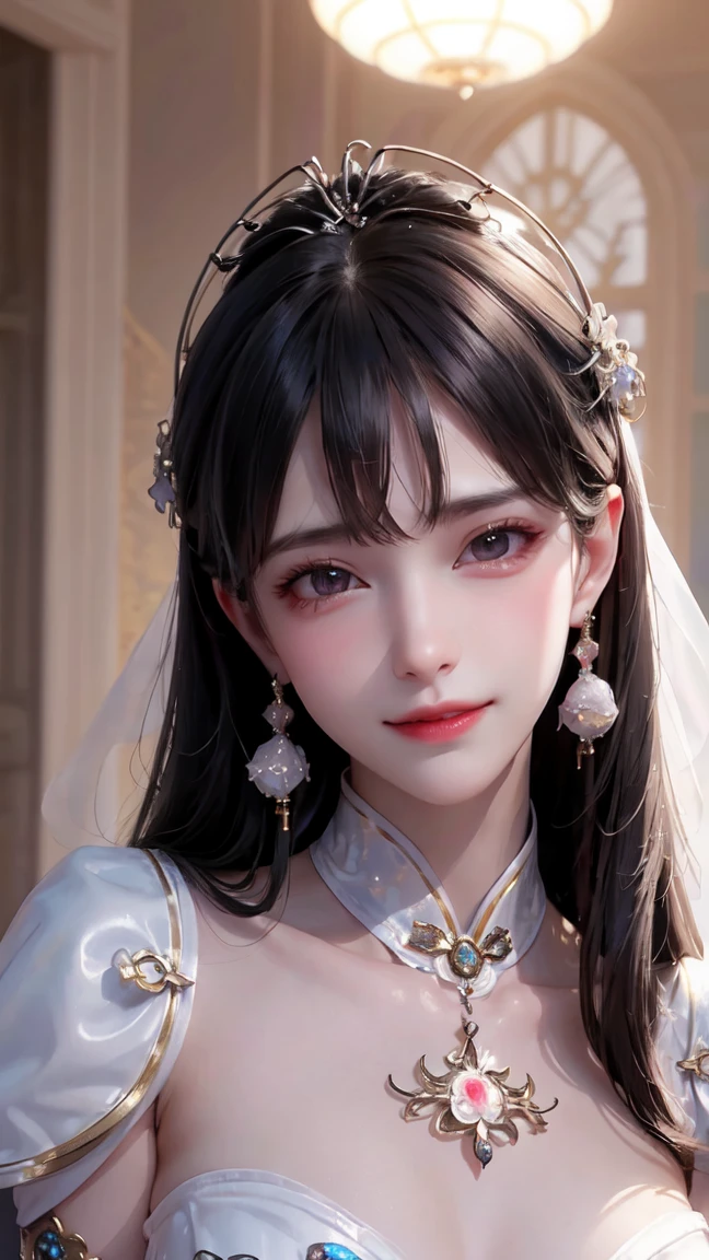 a beautiful woman in a dark cheongsam dress, warm skin like jade, perfect white teeth, extremely detailed portrait, ultra-realistic, photorealistic, highly detailed, 8k, 4k, masterpiece, studio lighting, vivid colors, elegant, graceful, charming, beautiful china girl, beautiful china woman, cinematic lighting, dramatic lighting