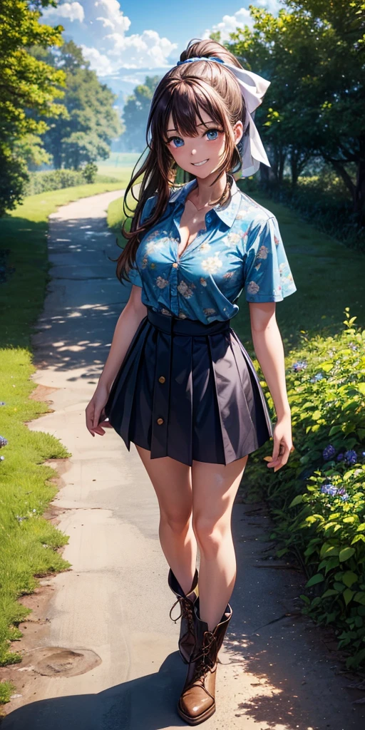 (highest quality, masterpiece, Photorealistic, Super detailed, Ultra-high resolution, born:1.3), One girl, cute, Japanese, smile, bangs, (Windy Upskirt), (学born, , mini skirt, Lace panties, underwear), In high school, Outdoor, SFW, Big Breasts, ((Buckshot:1.4)), Butt,