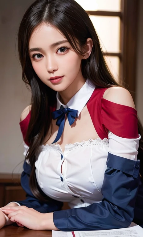 (((classroom))),(((Change clothes in the changing room:1.3))),(((clothes on hangers:1.3))),(((Wet and see-through chemise:1.3))),(((Red underwear:1.3))),(((Pleated skirt that exposes skin))),(Dark red bow tie:1.3),Cute Face,(Aqua blue hair,Floral knit headband,Half Up、Floral braided space buns,Voluminous fishtail braid,Twisted pan,),(The bangs are see-through),hairpin,hair ornaments,Blushing、Pointed red mouth、Perfect round face,iris,(Perfect body curves),Big Breasts.Wet Hair、Wet clothes、Wet Skin、Professional Lighting,Cinematic Light,(Tabletop,highest quality,Ultra-high resolution output images,) ,(8K quality,),(Picture Mode Ultra HD,)