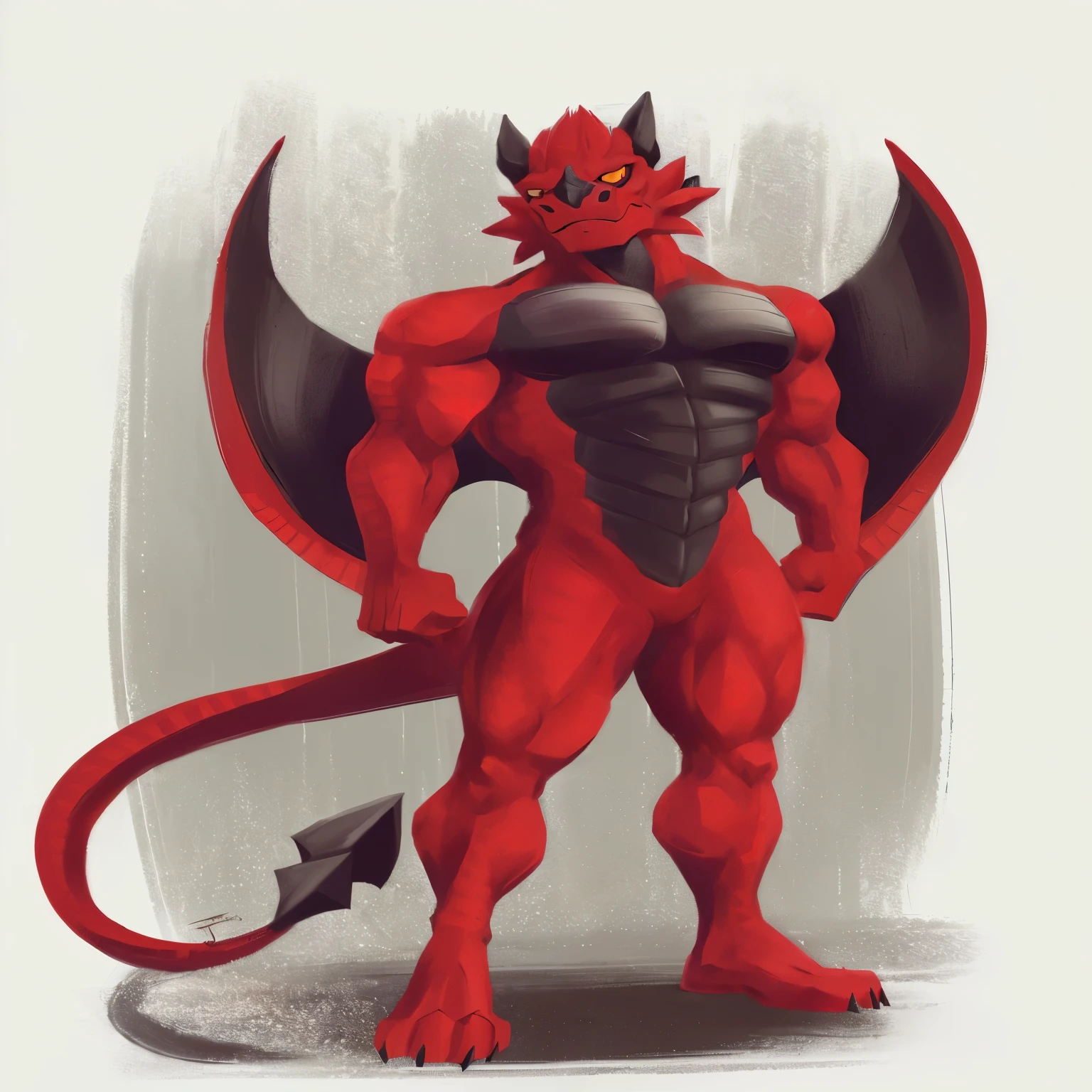 there is a red dragon with a red tail with a black hand, full body anthro dragon, full body dragon concept, male, as an anthropomorphic dragon, but as an anthropomorphic dragon, commission for high res, young male anthro dragon, draconic looking, muscular,