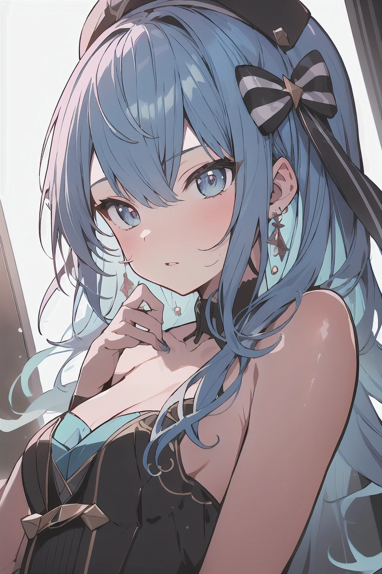 (best quality), (Super detailed), (Best Illustration), (masterpiece), score_9, score_8_up, score_7_up, (4k), (1woman), (nude), (detailed eyes), blush, hololive, parted lips, suisei