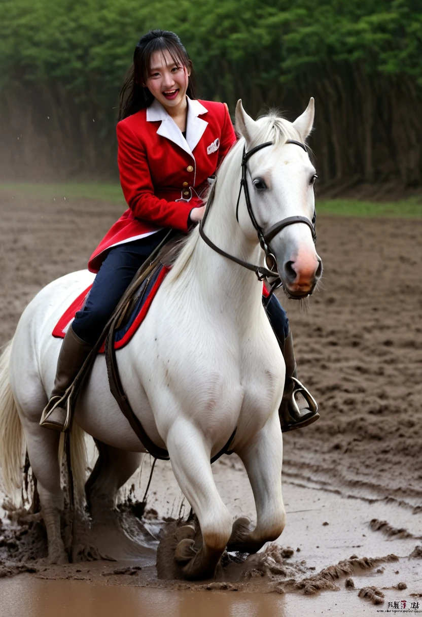 under the pitfallmud,neighing horse,(((masterpiece))),(((Highest quality))),((Tabletop:1.4, Highest quality)), (Realな写真:1.4), red coat,get caught in a net,grotesque,sad,
((1 muddy girl knight)),rodeo,Desperate,Don't make eye contact,round face,Surprised face,panish,tragedy,Pink Cape,
(超High resolution:1.2), wonderful, Very detailed CG Unity 8k wallpaper, Very detailed, High resolution,draft horse ridden by japanese cute girl is in heart,tight,muddy place,Beauty,The horse neighs,鎧を着たtragedyの女騎士,Sink,In the mud,Plump,
Cold Light, Beautiful detailed girl, Droopy eyes,Very detailedな目と顔, Beautiful and exquisite nose, Beautiful and exquisite, prancing draft horse ridden by a girl can't move because horse and girl soak in the sticky muddy deep pitfall:10.0 , horse falls down ,looks pained ,Surprised face:2.0,Real,Anatomically correct