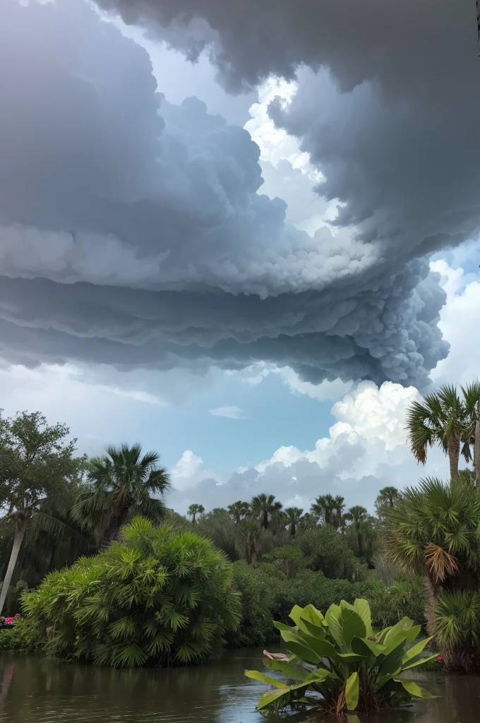 Scary hurricane in Orlando parks, Florida