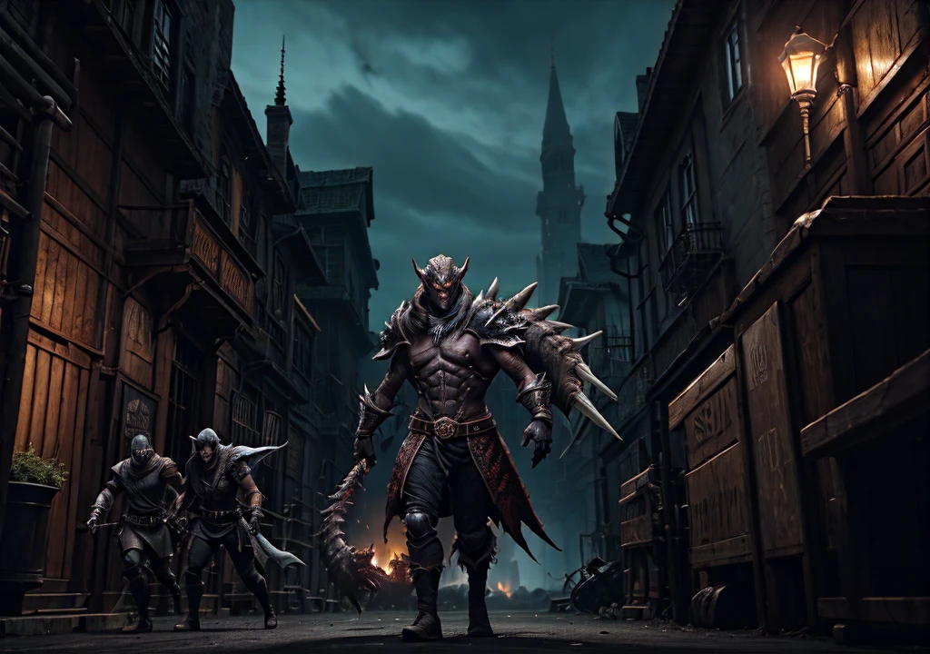 use a dark, dramatic in-game background of Grim Soul: Monster Hunter RPG. Highlight on action scene. Add bold, bright text 'Grim Soul". Ensure clarity and contrast for readability.