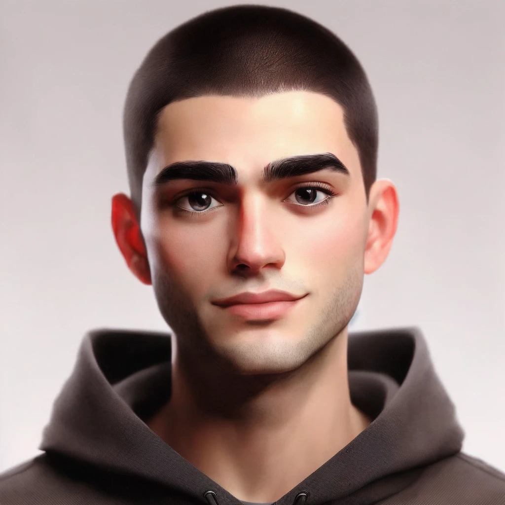 arafed image of a man with a hood and a hoodie, Realistic 3d character, realistic art style, character headshot portrait, photorealistic art style, detailed portrait of the character, close-up character portrait, 3D Demo Reel Avatar, realistic 3d anime style, hyperrealistic teen, detailed realistic face, highly detailed character, high-quality portrait, retrato de arte de personagem, true-to-life portrayal