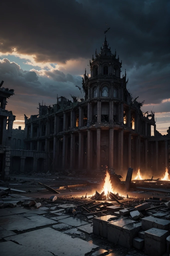 kingdom destroyed in complete chaos anime scenario